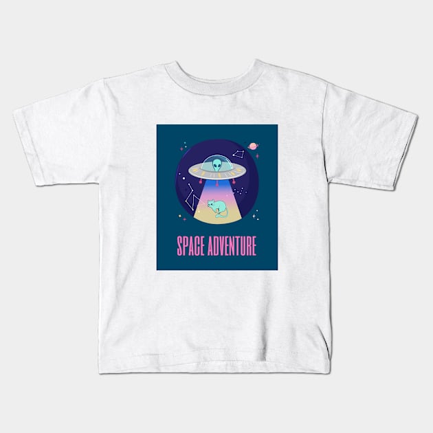 Beam Me Up - Kitty Kids T-Shirt by Katje